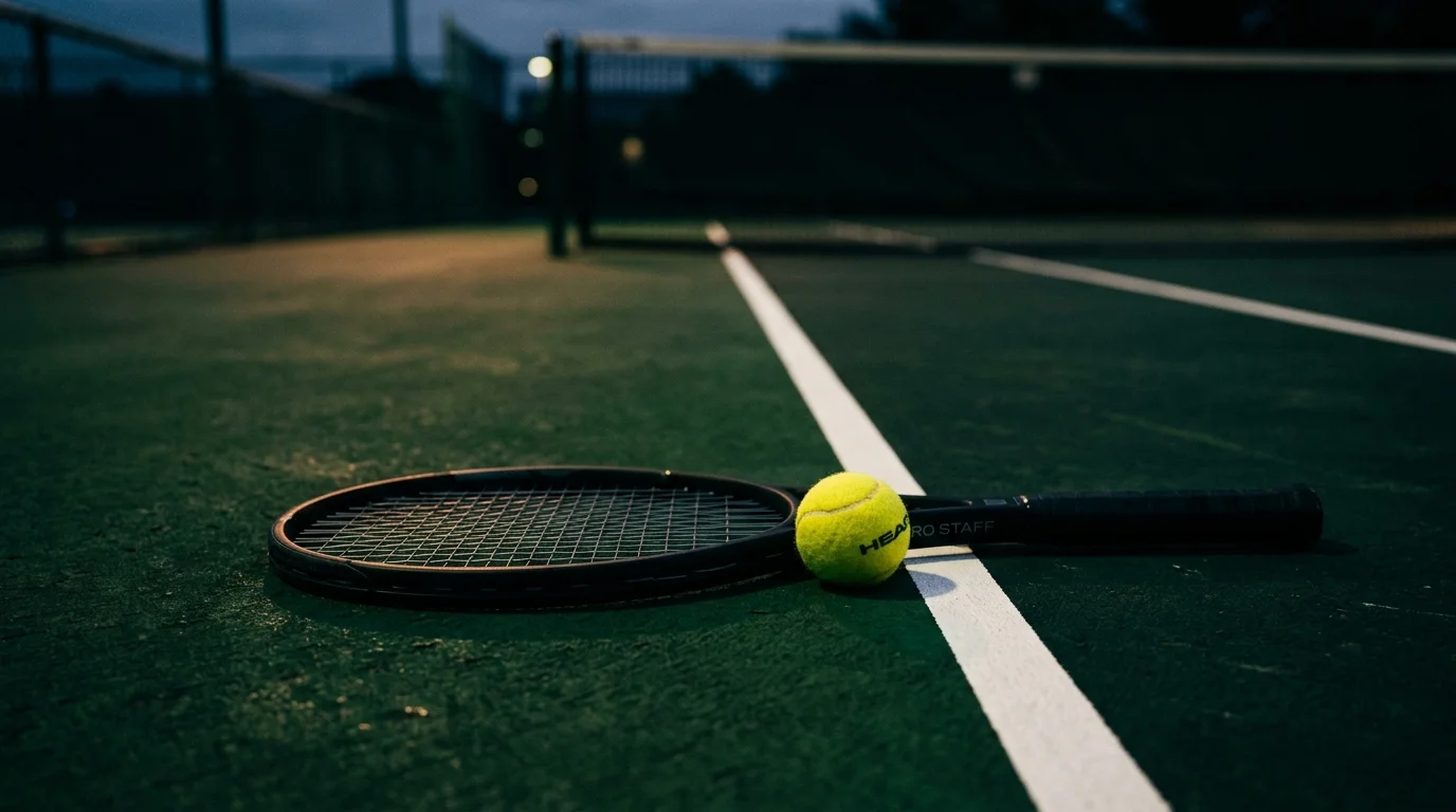Başakşehir tenis kortunda raket ve tenis topu